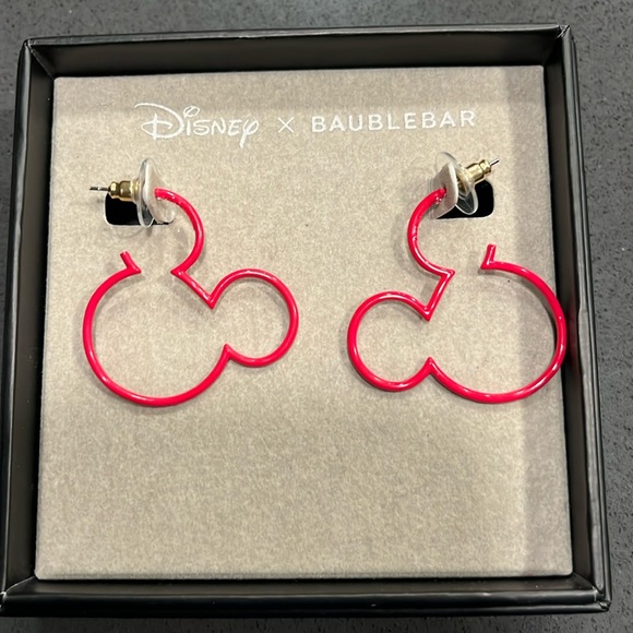 BaubleBar Jewelry - Red baublebar Mickey hoop earrings